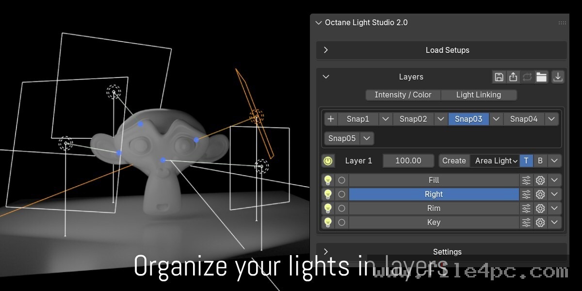 The viewport mode selector panel illustrating Reflect, Direct, and Orbit lighting orientation modes.