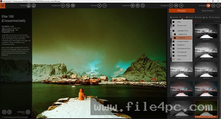 The fine-tuning sliders used to control silver halide grain structure and local contrast.